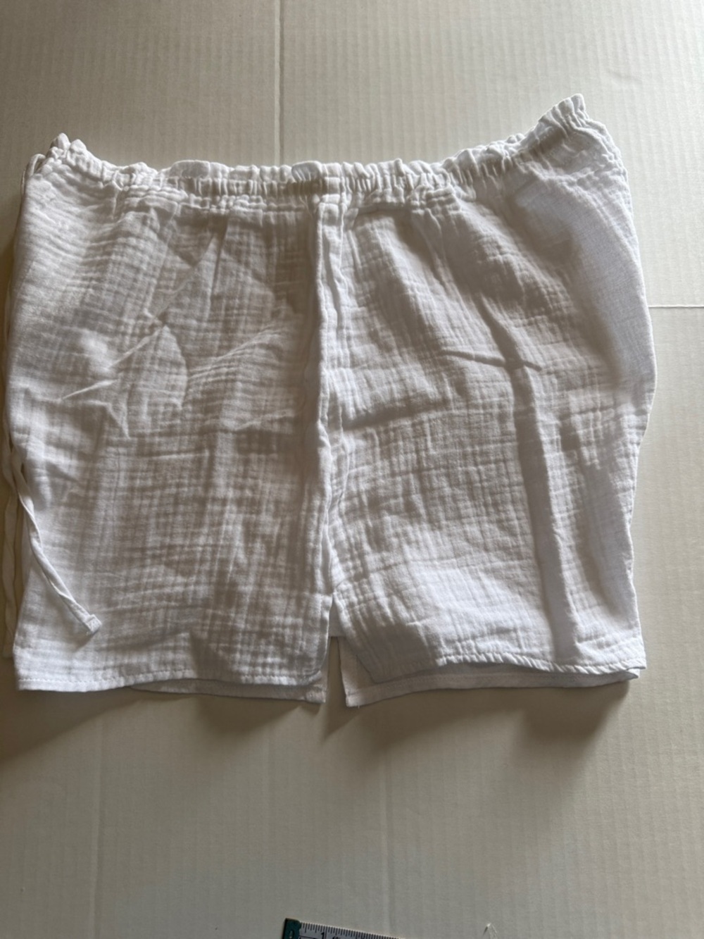 Kona Sol White Cotton Gauze Drawstring Beach Shorts L - Picture 7 of 8
